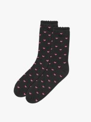Czarne skarpety damskie w serduszka. Czarne skarpetki damskie Ryłko, bez wzorów, z bawełny. Za 24.99 zł.
