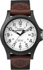 Zegarek Timex TW4B08200 Acadia Expedition męski brązowy męski. Brązowe zegarki męskie Timex, bez wzorów. Za 289.81 zł.