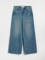 Jeansy baggy z efektem sprania - turkusowy. Niebieskie jeansy damskie Sinsay, bez wzorów, z jeansu. Za 69.99 zł.