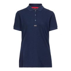 Damska koszulka polo Musto Essential Pique. Niebieskie bluzki damskie Musto, bez wzorów, bez kołnierzyka, bez ramiączek. Za 265.50 zł.