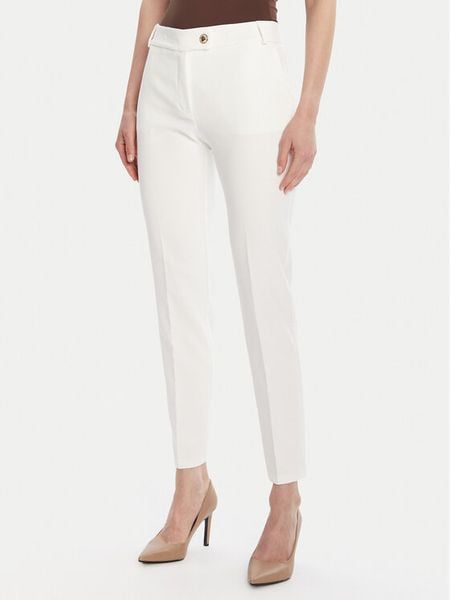 Rinascimento Chinosy CFC0126225003 Biały Slim Fit. Białe spodnie materiałowe damskie Rinascimento, bez wzorów, z syntetyku. Za 209.99 zł.