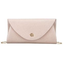 Beżowa, brokatowa kopertówka damska wykonana z tkaniny syntetycznej, zapinana klipsem magnetycznym Rovicky R-XS029-2. Brązowe torebki do ręki damskie ROVICKY, bez wzorów, z syntetyku, bez dodatków. Za 45.00 zł.