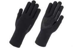 Rękawiczki rowerowe Merino Knit wodoodporne bezszwowe czarne. Czarne rękawiczki męskie AGU, bez wzorów, z materiału. Za 254.45 zł.