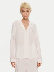 Tommy Hilfiger Koszulka piżamowa UW0UW05635 Różowy Loose Fit. Czerwone koszule nocne damskie Tommy Hilfiger, bez wzorów, z wiskozy, bez ramiączek. Za 149.99 zł.