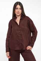 Koszula damska lniana Daria ECOALF. Koszule damskie Ecoalf, s, bez wzorów, bez kołnierzyka, bez ramiączek. Za 529.00 zł.