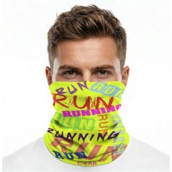 Lekki komin do biegania – jaskrawy żółty. Żółte szaliki męskie C-LAB, bez wzorów. Za 104.50 zł.