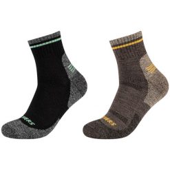 Skarpetki sportowe dla dorosłych 2PPK Men Trail Wool Quarter Socks. Szare skarpety męskie Skechers, bez wzorów. Za 79.99 zł.