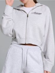 Rozpinana bluza z kapturem - szary. Szare bluzy damskie Sinsay, l, bez wzorów, bez ramiączek, z kapturem. W wyprzedaży za 33.99 zł.