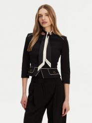 Elisabetta Franchi Marynarka GI-T51-51E2-V560 Czarny Regular Fit. Czarne marynarki i żakiety damskie Elisabetta Franchi, bez wzorów, z syntetyku, bez kołnierzyka, bez ramiączek. Za 1,389.00 zł.