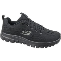 Adidasy Skechers Get Connected, Kobiety. Czarne obuwie sportowe damskie Skechers, bez wzorów, z materiału, bez zapięcia, trekkingowe, Skechers Sport. Za 271.00 zł.