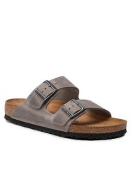 Birkenstock Klapki Arizona Bs 552801 Szary. Szare klapki męskie Birkenstock, bez wzorów, ze skóry, bez zapięcia. Za 579.99 zł.