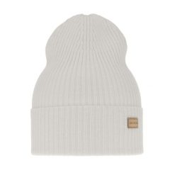 Czapka damska wiosenno - zimowa 100% wełniana merino Sophie - Biała. Białe czapki damskie Molly, na zimę, bez wzorów, z materiału. Za 69.90 zł.