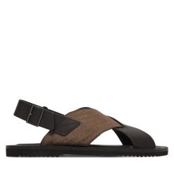Sandały Emporio Armani. Brązowe sandały męskie Emporio Armani, bez wzorów, bez zapięcia. Za 1,069.00 zł.