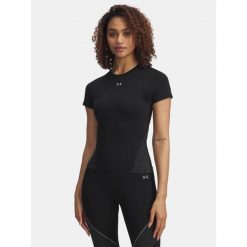 Koszulka treningowa damska Under Armour Vanish Seamless black/steel/steel. Czarne bluzki damskie Under Armour, bez wzorów, sportowe, bez kołnierzyka, bez ramiączek. Za 169.99 zł.