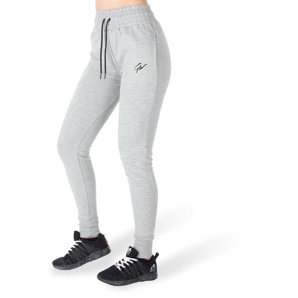 Pixley SweatSpodnie - Szary. Szare spodnie dresowe damskie GORILLA WEAR, bez wzorów, z dresówki, sportowe, na fitness i siłownię. Za 152.00 zł.