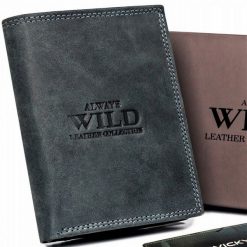 Portfel męski Always Wild N4-P-CHM czarny. Czarne portfele męskie Always Wild, bez wzorów, z nubiku. Za 50.00 zł.