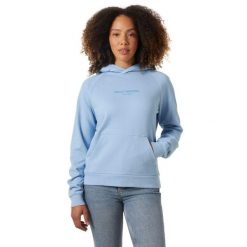 Bluza Damska Helly Hansen Core. Niebieskie bluzy damskie Helly Hansen, bez wzorów, sportowe, bez ramiączek, bez kaptura. W wyprzedaży za 204.20 zł.