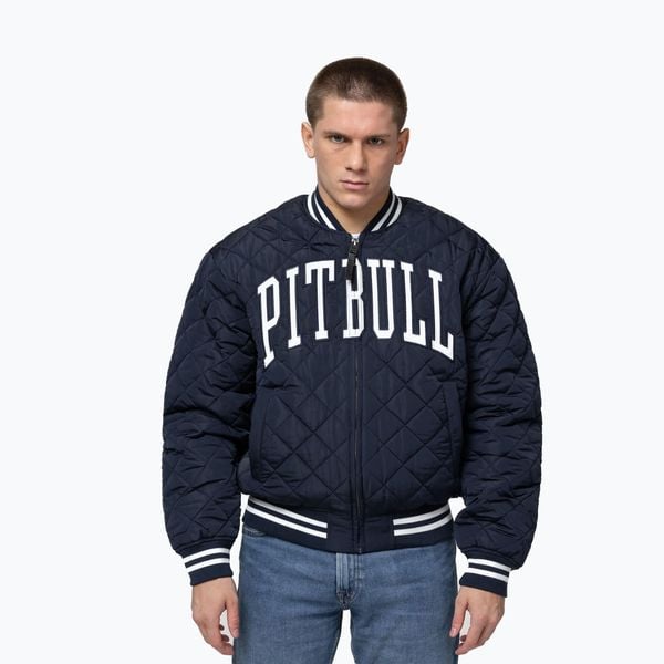 Kurtka męska Pitbull Jupiter Padded Baseball. Niebieskie kurtki męskie PITBULL, m, bez wzorów, z bawełny, sportowe, bez kaptura. Za 289.99 zł.