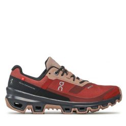 Buty do biegania On. Czerwone obuwie sportowe damskie On, bez wzorów, bez zapięcia, do biegania. Za 799.99 zł.