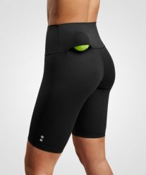 Legginsy do tenisa/padla damskie. Czarne legginsy damskie NORDICDOTS, bez wzorów, z materiału. Za 190.00 zł.