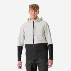 Kurtka żeglarska męska Decathlon Sailing 900 Light. Szare kurtki męskie Decathlon, l, bez wzorów, z materiału, klasyczne, z kapturem. Za 529.99 zł.