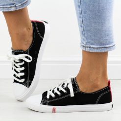 Czarne trampki damskie Big Star Ff274085. Czarne trampki i tenisówki damskie BIG STAR, bez wzorów, z tkaniny, bez zapięcia. Za 99.00 zł.