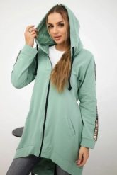 Bluza z suwakiem z tyłu ciemna miętowa. Zielone bluzy damskie KESI, l, bez wzorów, z bawełny, bez ramiączek, z kapturem. Za 198.65 zł.
