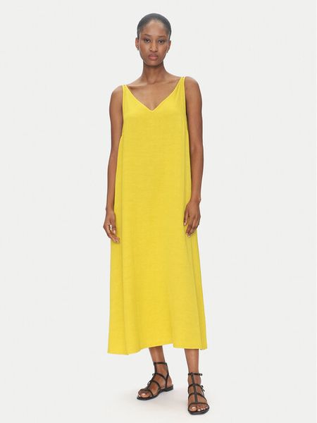 ViCOLO Sukienka letnia TD0758 Żółty Regular Fit. Żółte sukienki damskie ViCOLO, na lato, s, bez wzorów, z wiskozy, bez kołnierzyka, bez ramiączek. Za 279.99 zł.