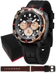 Zegarek męski Vostok Europe VK67-650E721SB czarny. Czarne zegarki męskie Vostok Europe, bez wzorów. Za 4,523.57 zł.