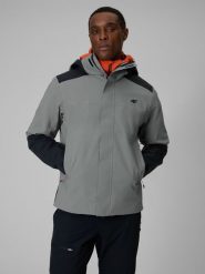 4F Kurtka trekkingowa membrana 10000 męska - szara 3XL. Szare kurtki męskie 4F, l, bez wzorów, z materiału, bez kaptura. Za 399.99 zł.