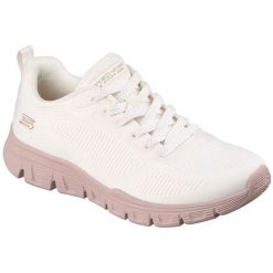Buty sportowe damskie Skechers Bobs B Lite. Białe obuwie sportowe damskie Skechers, bez wzorów, bez zapięcia, na fitness i siłownię. Za 390.00 zł.