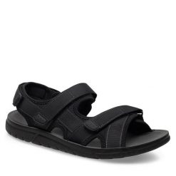 Sandały Lanetti. Czarne sandały męskie Lanetti, bez wzorów, bez zapięcia. Za 79.99 zł.