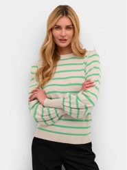 Kaffe Sweter Kamala 10506891 Zielony Regular Fit. Zielone swetry nierozpinane damskie Kaffe, m, bez wzorów, z wiskozy, bez kołnierzyka, bez ramiączek. Za 119.99 zł.