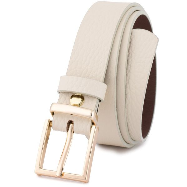 Pasek skórzany BELTIMORE r.110-125 cm O09 beżowy. Brązowe paski damskie bez wzorów. Za 54.90 zł.