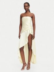 Bardot Sukienka koktajlowa Lorenza 59266DB Beżowy jasny Slim Fit. Brązowe sukienki damskie Bardot, bez wzorów, z wiskozy, wizytowe, bez kołnierzyka, bez ramiączek. Za 729.99 zł.