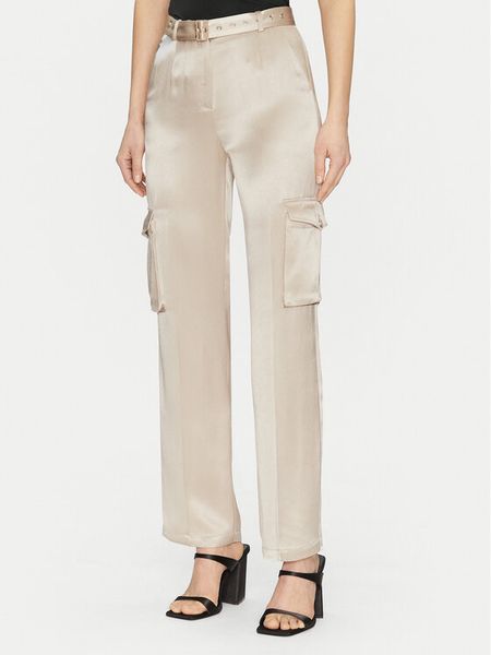 Marciano Guess Spodnie materiałowe 5RGB06 7248A Beżowy Regular Fit. Brązowe spodnie materiałowe damskie Marciano Guess, z aplikacjami, z materiału. Za 509.99 zł.