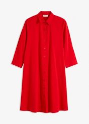 Szmizjerka z mocnej popeliny. Zielone sukienki damskie bonprix, bez wzorów, eleganckie, bez kołnierzyka, bez ramiączek, szmizjerki. Za 142.99 zł.