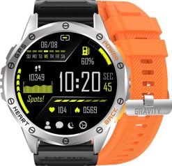 Zegarek męski SMARTWATCH GRAVITY GT24-4 SR/BK/OG. Zegarki męskie Gravity, bez wzorów. Za 222.65 zł.