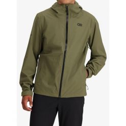 Kurtka z membraną męska Outdoor Research Stratoburst Stretch Rain Jacket. Zielone kurtki męskie OUTDOOR RESEARCH, m, bez wzorów, sportowe, bez kaptura. Za 664.99 zł.
