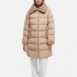 Kurtka GEOX W VILDE Jasnobrązowy. Brązowe kurtki męskie Geox, bez wzorów, z tkaniny, bez kaptura. Za 655.99 zł.