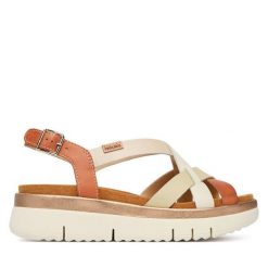 Sandały Pikolinos. Brązowe sandały damskie Pikolinos, bez wzorów, bez obcasa, na płaskiej podeszwie, bez zapięcia. Za 559.99 zł.