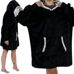 Ruhhy Bluza XXL - koc czarny Ruhhy 24403. Czarne bluzy damskie Ruhhy, xxl, bez wzorów, bez ramiączek, bez kaptura. Za 54.78 zł.