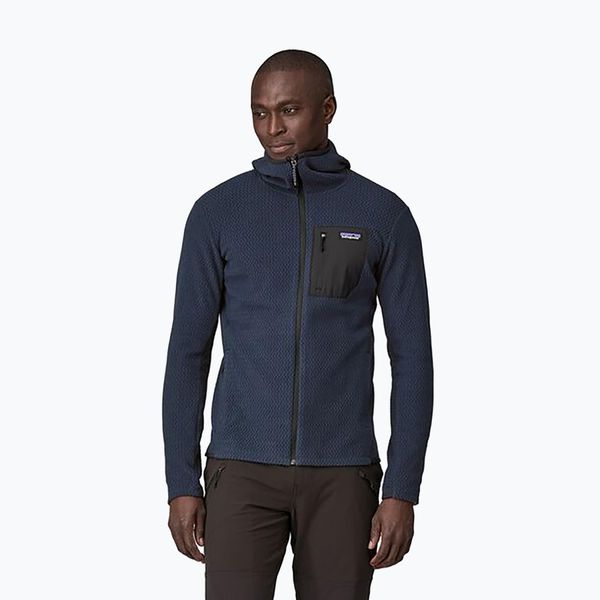 Bluza trekkingowa męska Patagonia R1 Air Full-Zip. Niebieskie bluzy męskie Patagonia, m, bez wzorów, bez ramiączek, bez kaptura. Za 529.99 zł.