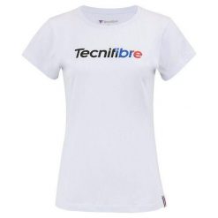 Koszulka damska Tecnifibre Club 22. Białe bluzki damskie TECNIFIBRE, bez wzorów, sportowe, bez kołnierzyka, bez ramiączek. W wyprzedaży za 99.00 zł.