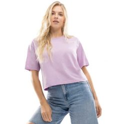Damski luźny crop top Lifestyle Siroko IBZ Eivissa Lilac. Fioletowe koszulki sportowe damskie SIROKO, bez wzorów, z bawełny, bez ramiączek. Za 126.00 zł.