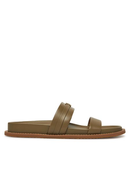 MICHAEL Michael Kors Klapki Mandy Flat Sandal 40S5MAFS2L Zielony. Zielone klapki damskie MICHAEL Michael Kors, bez wzorów, ze skóry, bez obcasa, bez zapięcia. Za 679.99 zł.