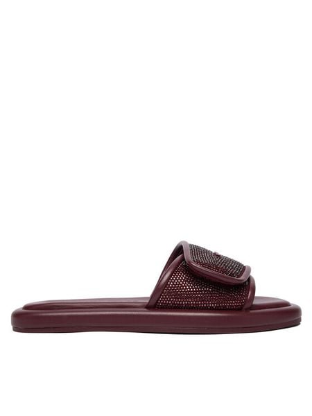 MICHAEL Michael Kors Klapki 40F5SKFA3S Bordowy. Czerwone klapki damskie MICHAEL Michael Kors, bez wzorów, ze skóry, bez obcasa, bez zapięcia. Za 569.99 zł.