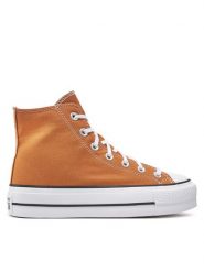 Converse Trampki Chuck Taylor All Star Lift Platform Hi A11537C Pomarańczowy. Brązowe trampki i tenisówki damskie Converse, bez wzorów, z materiału, bez zapięcia. Za 259.99 zł.