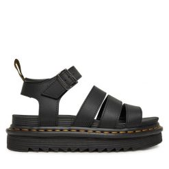 Sandały Dr. Martens. Czarne sandały damskie Dr. Martens, bez wzorów, bez obcasa, na płaskiej podeszwie, bez zapięcia. Za 429.99 zł.