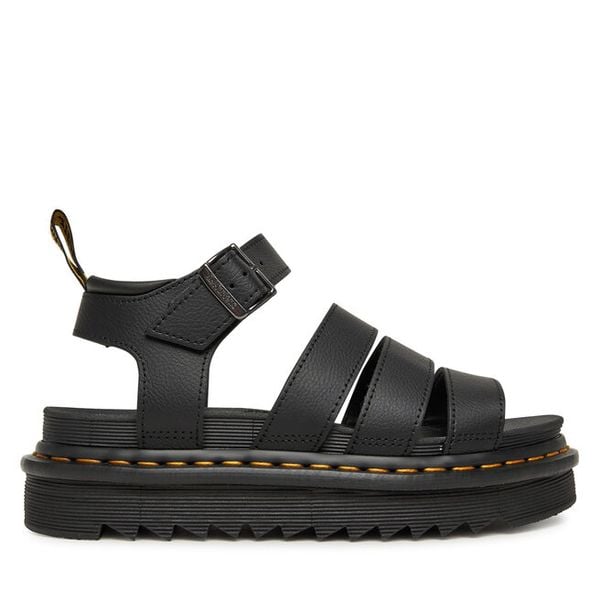 Sandały Dr. Martens. Czarne sandały damskie Dr. Martens, bez wzorów, bez obcasa, na płaskiej podeszwie, bez zapięcia. Za 429.99 zł.